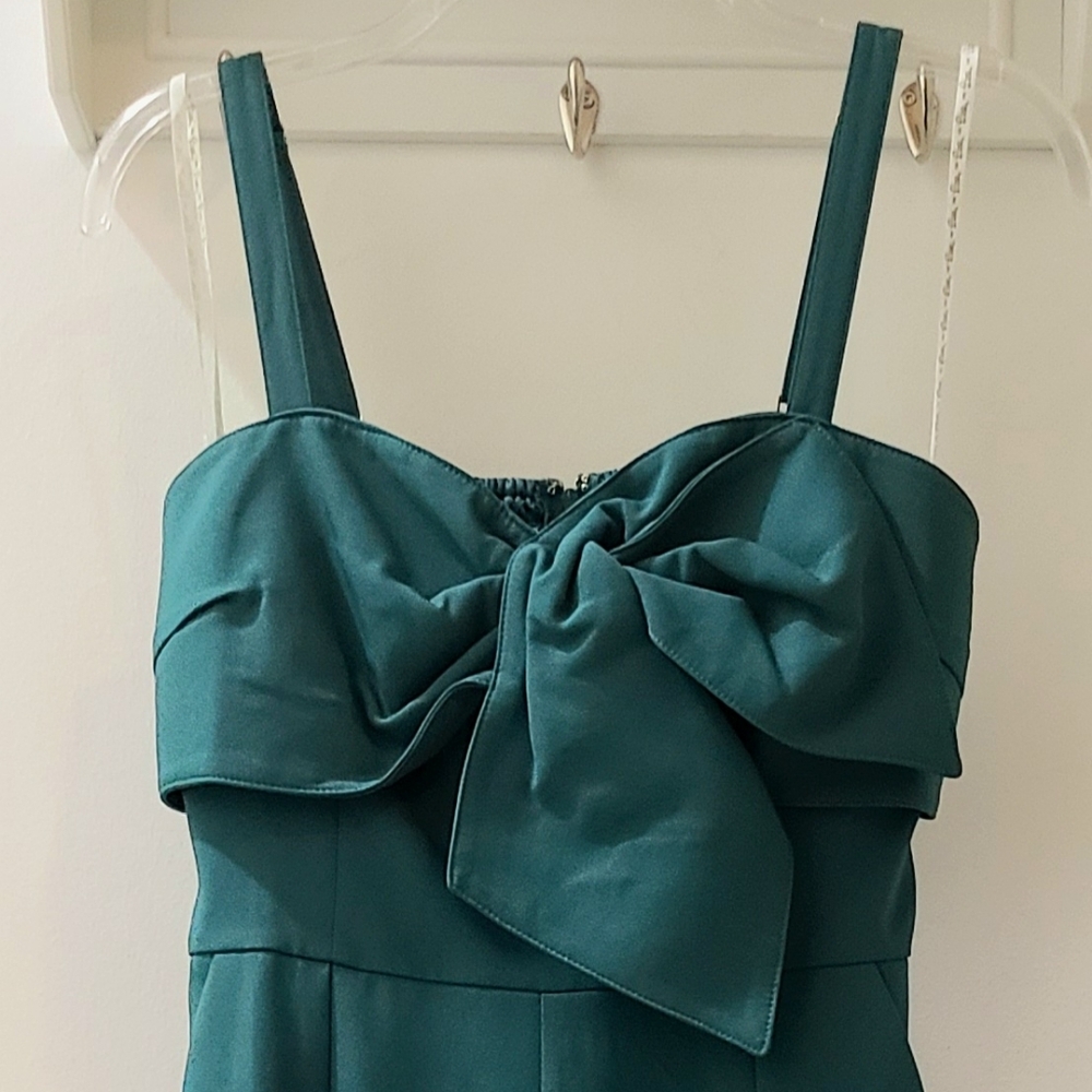 Lilly Pulitzer Kavia Bow Front Straight Leg Jumpsuit Hosta Green Size 2 - Picture 6 of 14